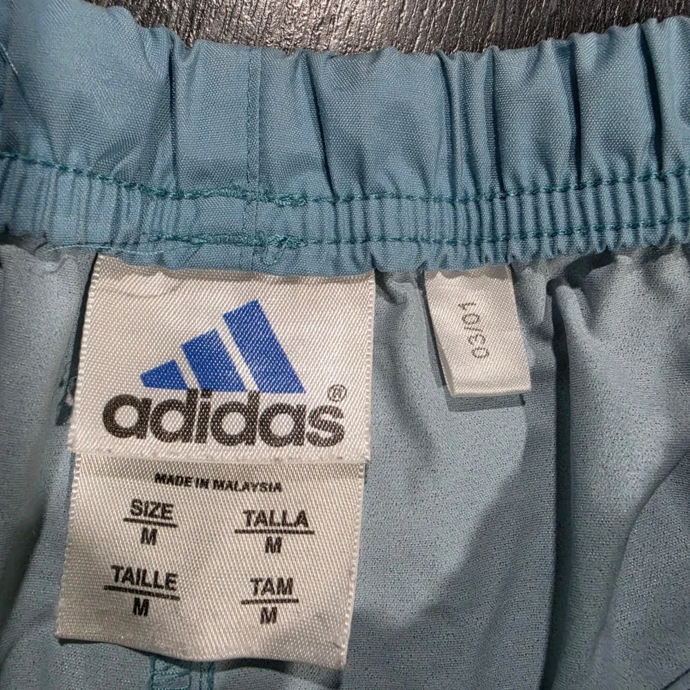 Vintage 2001 Adidas 3 Stripe Athletic Shorts Light Blue Mens Medium Retro Gym